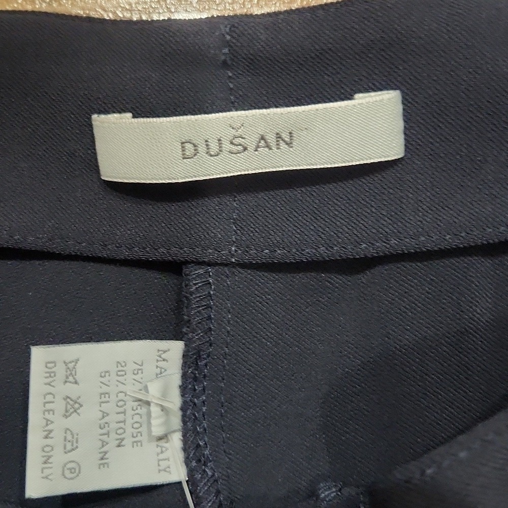Dusan Navy Cropped Kick Ankle Europe Pants Large Lagenlook Navy Quiet Luxury - Picture 4 of 6